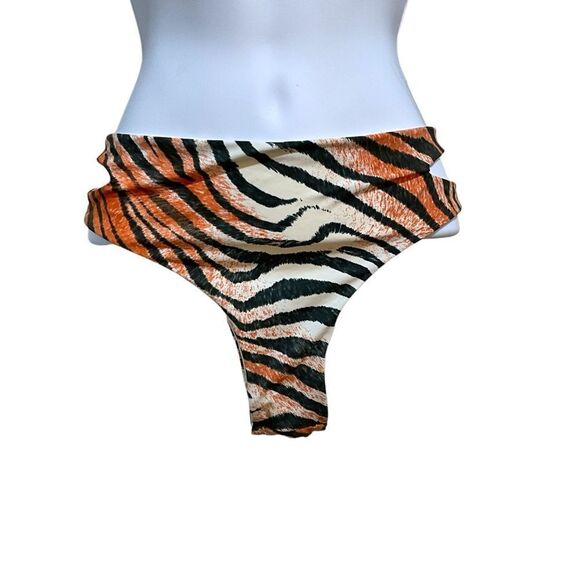 L*Space For The African Wildlife Foundation Tiger Print Cut-Out Bikini Size L - Picture 4 of 16